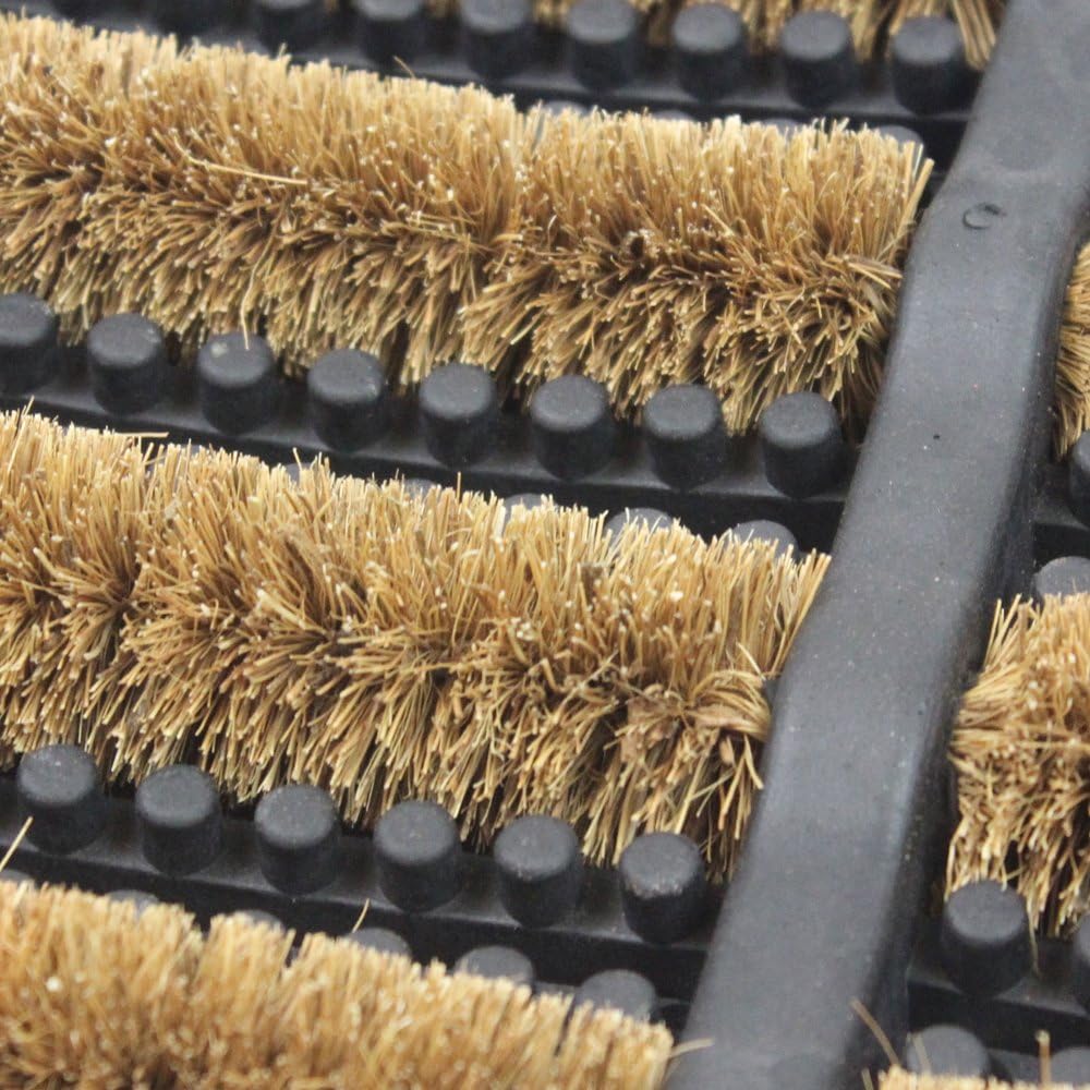 Fixtures Terrington Style Door Mat Heavy Duty Rubber Tuff 100% Natural Coir Bristle- 40 x 60 cm,