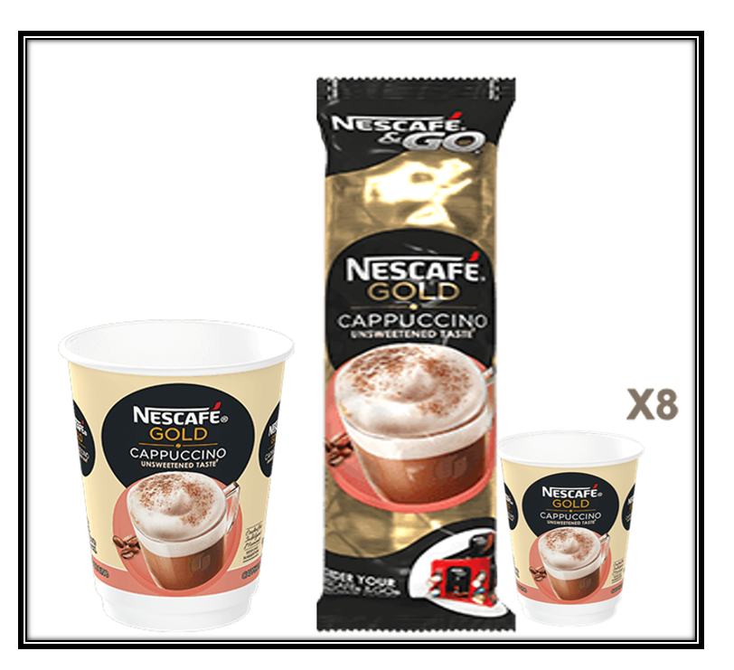 Nescafe &Go! Gold Cappuccino 8 x 12oz Cups