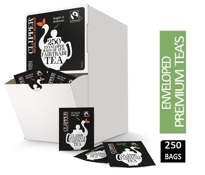 Clipper Fairtrade Everyday Blend 250 Teabags | Unbleached Eco Friendly Tea