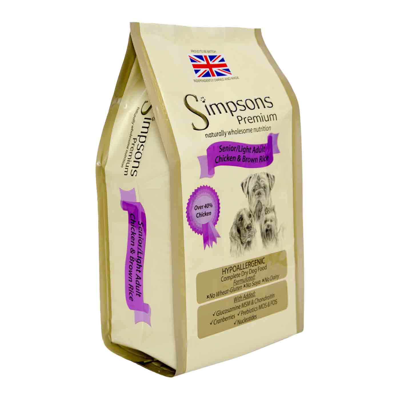 Simpsons Premium Senior/Light Dry Dog Food - Chicken & Brown Rice